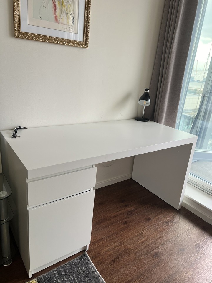White IKEA Malm Desk Used eBay