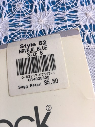NOS Vtg Round The Clock Pantyhose NAVAJO BLUE Silky Lycra Sheer Control Top Sz B - Picture 4 of 7