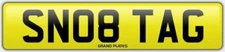 TAGG SNOB NUMBER PLATE SN08 TAG CHERISHED CAR REG TAGS TAGGS TAGGART TAGGY TAGI