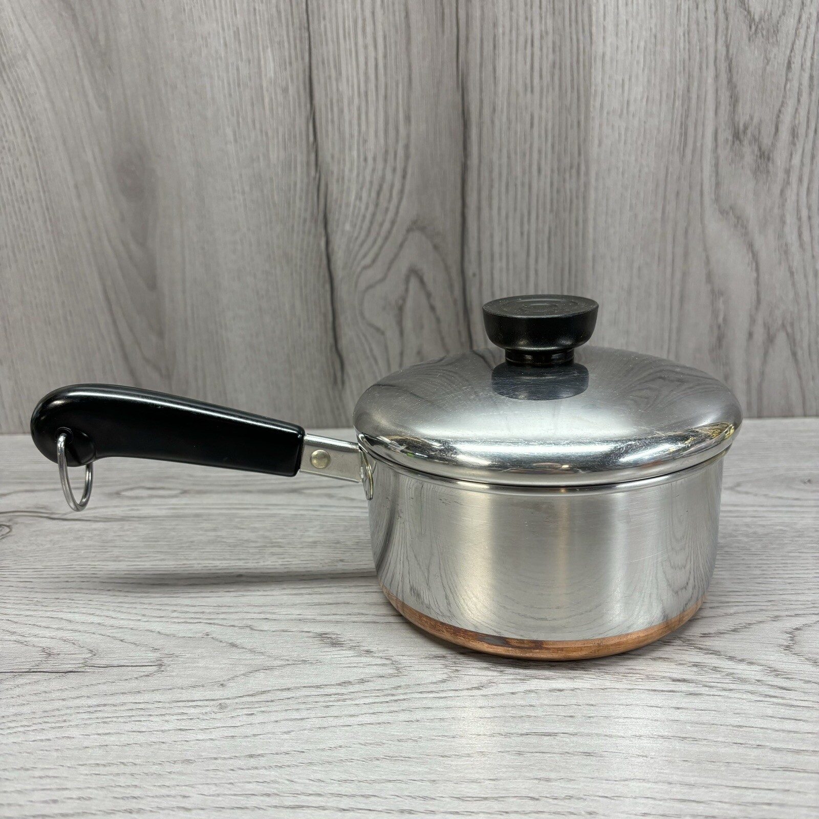 Vintage Revere Ware Copper  1 Qt Sauce Pan Pot Clinton ILL U.S.A. with lid 94g