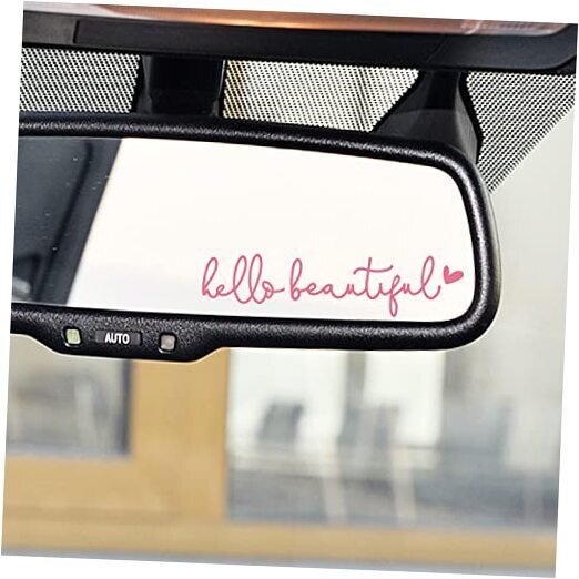 3x Hello Beautiful Rearview Mirror Decal, Vanity Mirror hello beautiful Pink
