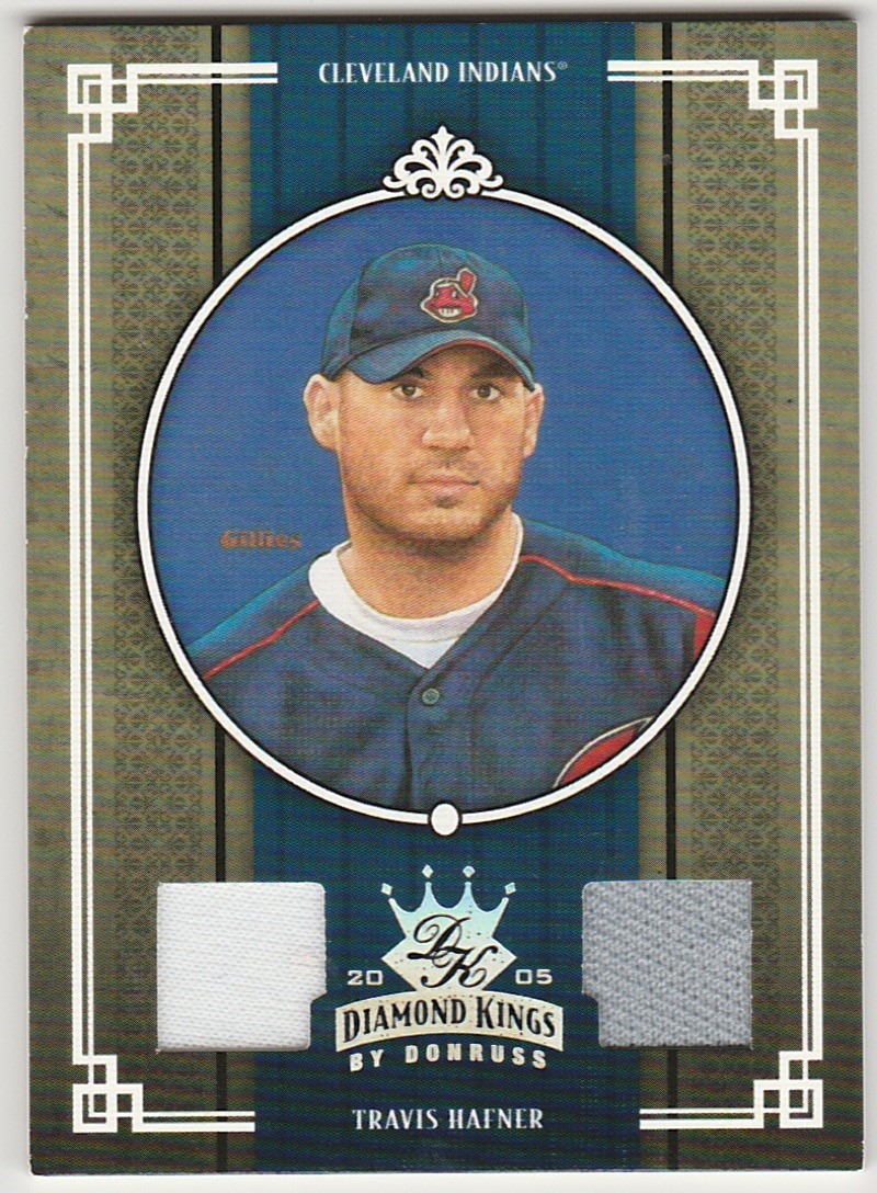 2005 DIAMOND KINGS DONRUSS TRAVIS HAFNER #339 GAME-WORN USED ITEMS CARD 49/100