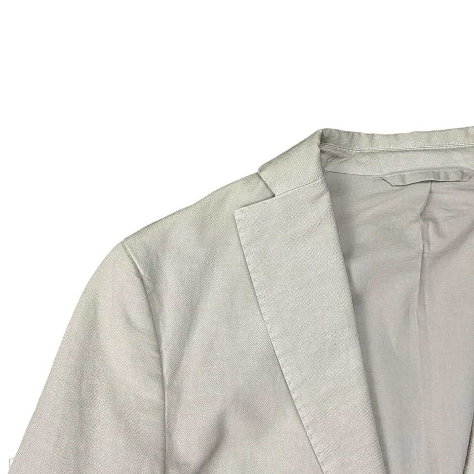 Chaqueta Blazer J Lindeberg Beige Tostado Hopper Unc Lino Lavado Calce Ajustado Talla 44 EE. UU. 34 L Foto 2 de 4