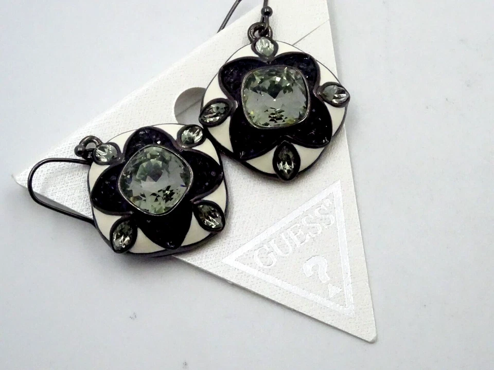 GUESS Damen Ohrhänger Metall schwarz UBE91001 funkelnde Kristalle Trendig Chic - Bild 4 von 4