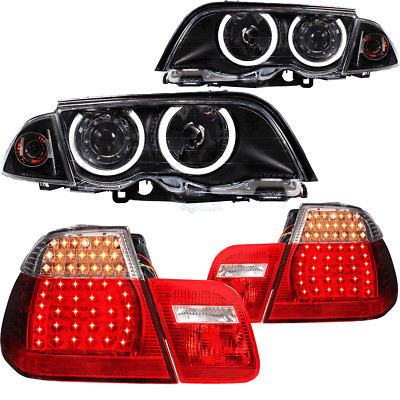 Set Scheinwerfer Rückleuchte 3er für BMW E46 98-01 CCFL ANGEL EYES