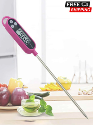 1pc Digital Food Thermometer, Instant Read Probe, Battery-Powered High Precision