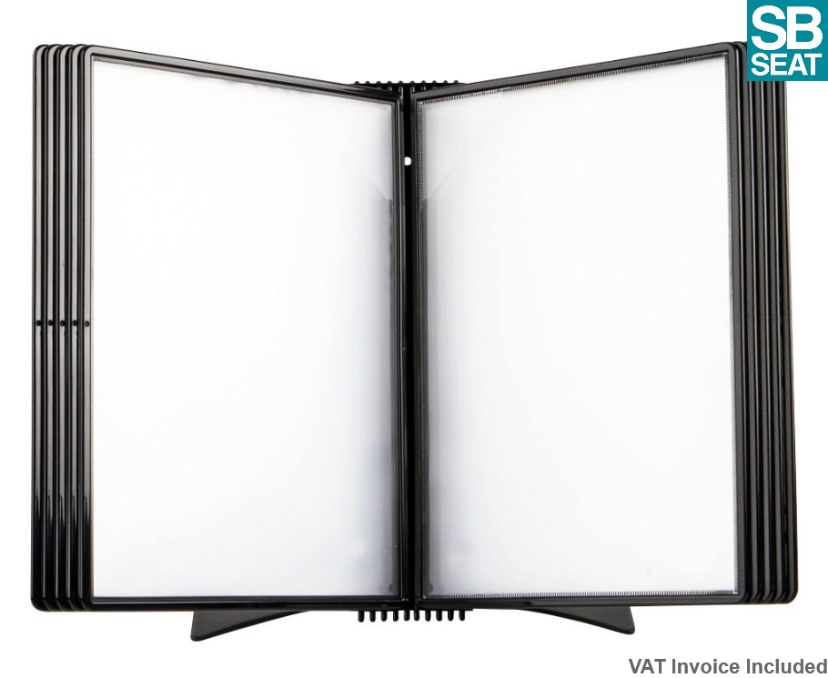Tarifold A4 Desktop Document Display Easy Load 10 Black Pocket Panels VAT Inc
