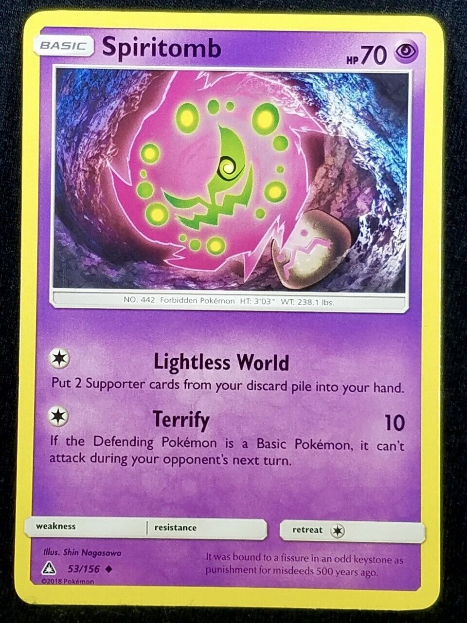 Pokemon Sun & Moon Ultra Prism Card: Spiritomb - 53/156 - Recaptured LTD