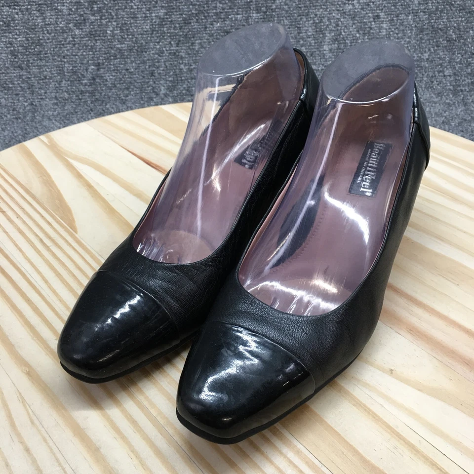 Zapatos sin cordones BeautiFeel para mujer 40 cuero negro informales tacones punta cuadrada Foto 3 de 4