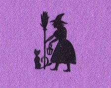 WITCH WITH LANTERN halloween die cuts scrapbook cards