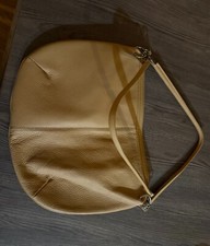 MAXX NEW YORK TAN LEATHER DBL HANDLE PURSE HANDBAG TOTE NWOT