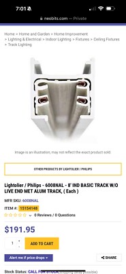 philips lightolier 6008 NAL Track Is 8  Live End Silver /grey Color