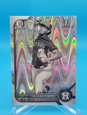 Michael Knorr 2022 Bowman Draft #BDC-120 1st Bowman Black & White Raywave Astros