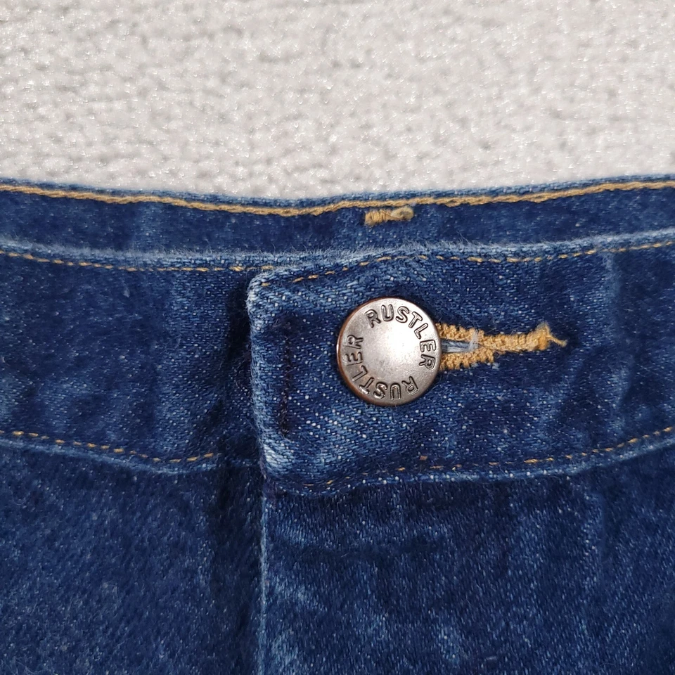 Vintage Rustler Mens Blue Denim Jeans Cowboy Cut 87620NY 38x30 Actual 35x29 - Image 4 of 4