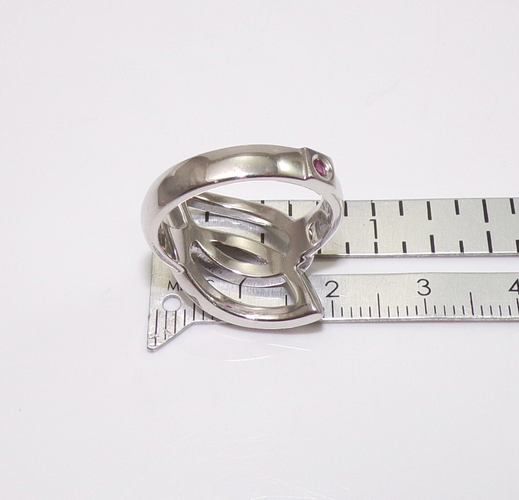 Elle Sterling Silver Ruby Knot Abstract Modernist… - image 5