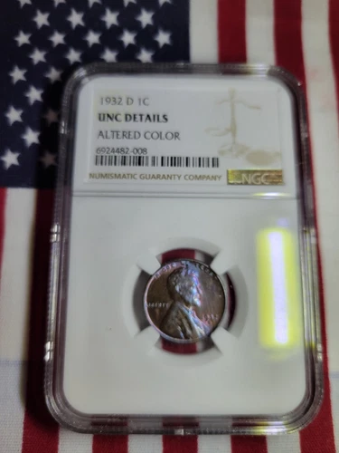 1932-D Lincoln Wheat Cent  **NGC Altered Color**   ""Freshly Graded Slab ""