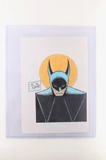 Batman Bob Kane Signed and Colored Illustration With COA Dark Knight