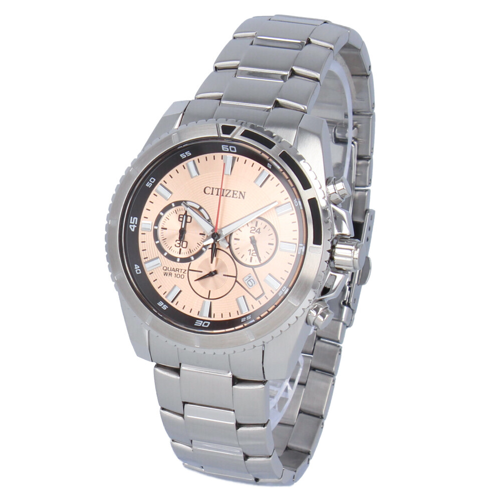 CITIZEN AN8200-50X Analog Quartz Chronograph Orange Silver | eBay