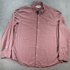 Penguin By Munsingwear Men's Red Plaid Long Sleeve Button Down Shirt Sz XL