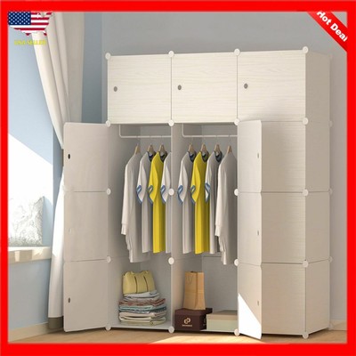 Wardrobe Closet Storage Bedroom Standing Clothes Stand Alone