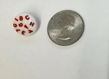 BUTTONS ETC. #P27805 - RED ALPHABET - ROUND - SHANK - 5/8" - 9 BUTTONS IN SET