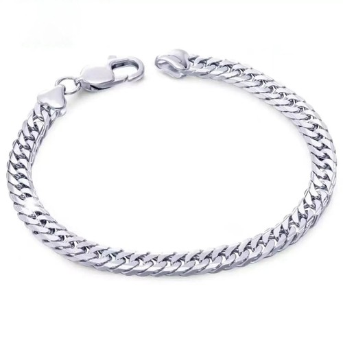 Pure Platinum 950 Chain Men Lucky 5mm Cuban Curb Link Bracelet 21.43g/8.4inch - Picture 5 of 6