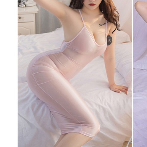 Sexy durchsichtiges figurbetontes Damenkleid rückenfrei transparent Dessous Babydoll Nachthemd - Bild 31 von 104