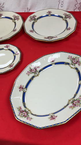 NEW-Set of 13 PCS-VINTAGE- BLACK KNIGHT TRENTINO- PATTERN OCTAGONAL -Dinner set. - Video 1 of 1