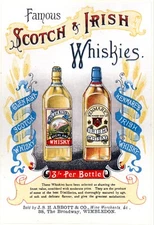 Famous Whiskies Ad 11 x 17 Giclee Reproduction Print Premium Matte Paper