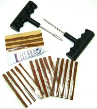 Tire Repair Kit Plug Patch Tubeless Rubber Cement 18 Plugs Car Tire 21pcs set 