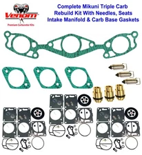 Yamaha Triple Mikuni Carb Rebuild Kit & Needle/Seat/Gaskets Wave Venture 1100