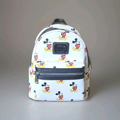 Disney Parks Loungefly White All Over Mickey Mouse Mini Backpack