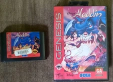  Aladdin (Sega Genesis, 1993) Game W/ Box No Manual Virgin Games By Disney 