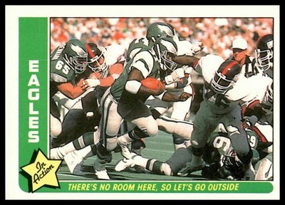 1985 Fleer Team Action #63 There's No Room Here, So Let's Go Outside Eagles NM