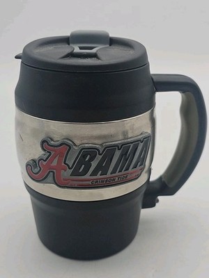 Alabama Crimson Tide 20oz Barrel Travel Mug Insulated Coffee Cup Bama Can Opener