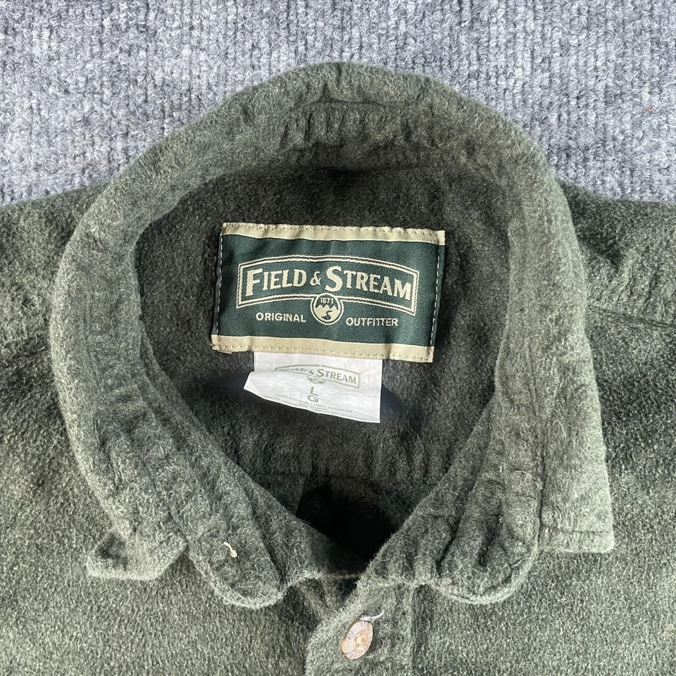 Field & Stream Jacket Mens Large Green Fleece Shirt Jacket Outdoors Hunting - Image 2 of 4