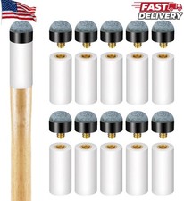 10 Sets Screw on Pool Cue Tips Replacement Billiard Cue Tips with White Pool...