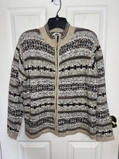 Vintage Y2K Tiara International Fair Isle Full Zip Cardigan Sweater M