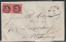 BAVARIA, BAYERN, 1863, BEAUTIFUL PAIR ON COVER,  SEE!!