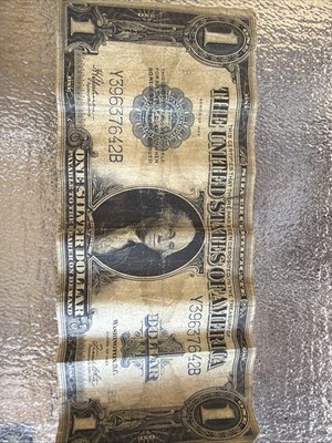 1923 US $1 Dollar Bill Blue Seal Silver Certificate Paper Money