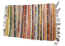 Rag Rug Shared Earth Multicolour Recycled Fabric Rectangle Bedroom Room 60x100cm