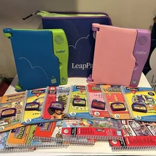 LeapPad LeapFrog Blue & Green & Pink Learning Bundle Backpack With Books