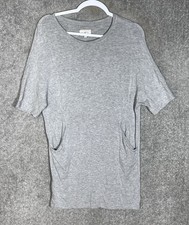 Lou & Grey Casual Shirt Dress Womens Sz XS Gray Heather Stretch Pockets Pullover