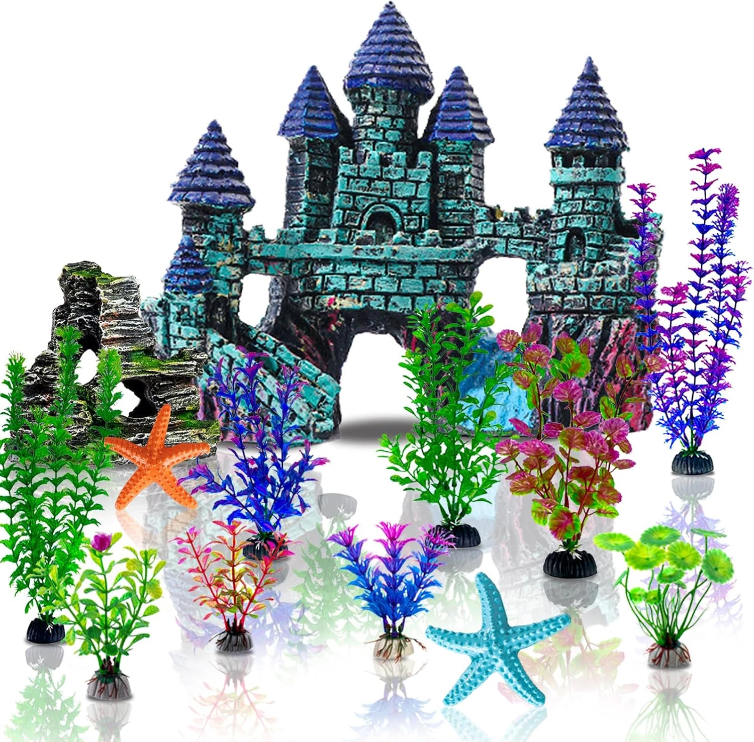 13 Pieces Aquarium Decorations Kit, Fish Tank Decorations Set Small Resin Castle
Opens in a new wind