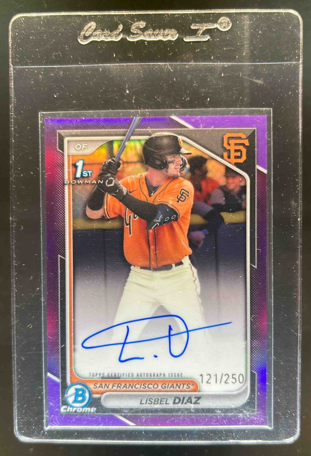2024 Bowman Chrome Lisbel Diaz Auto Purple Refractor 1st #121/250