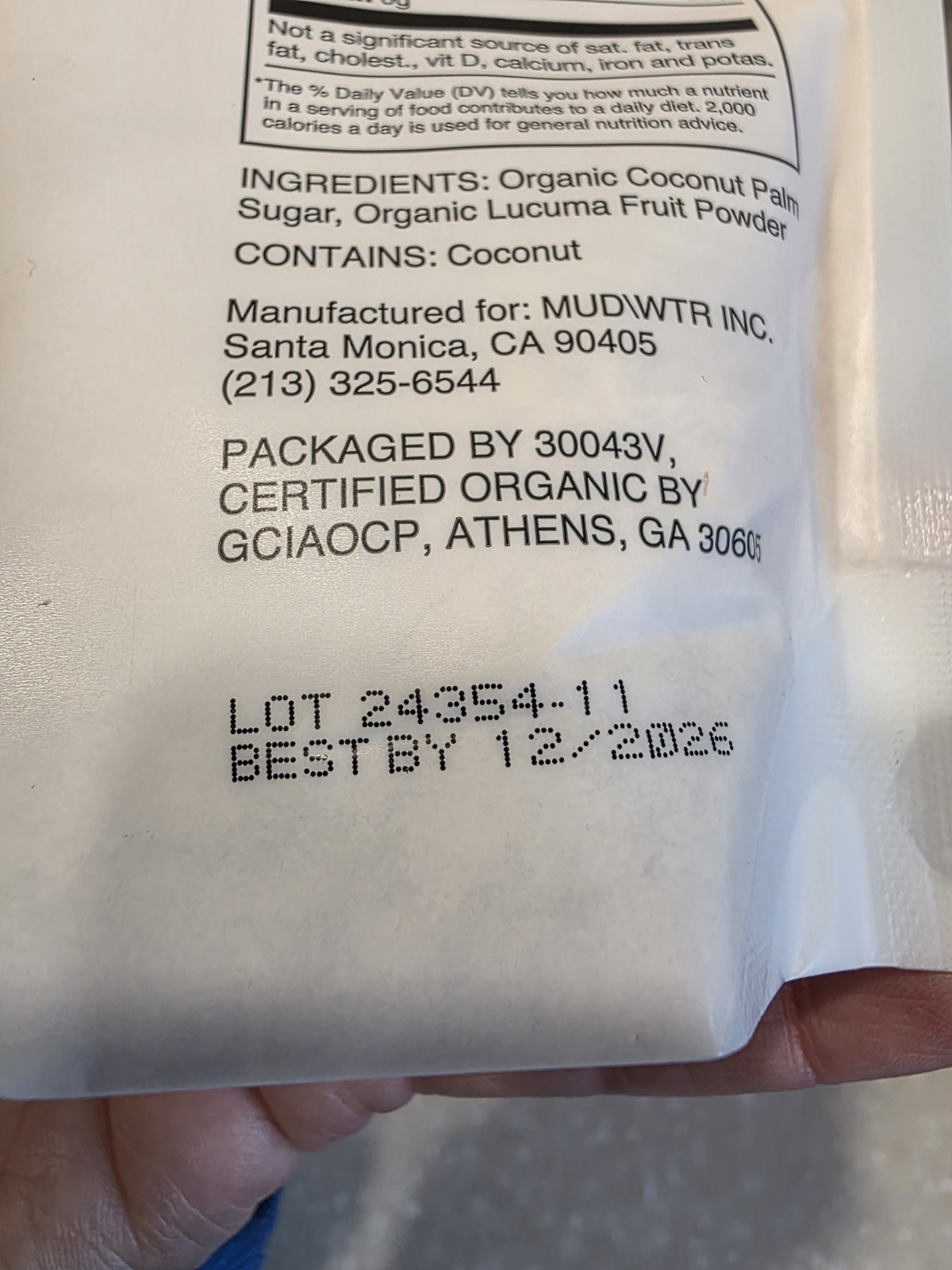 MUD\WTR Coconut Palm Sugar Lucuma Sweetener Organic Low Cal 30 Servings Sealed