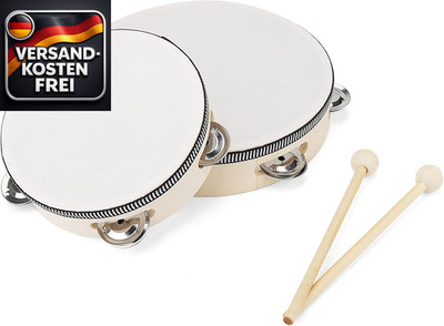 Holz Tamburin 6 & 8 Zoll Percussion Instrument für Rhythmustraining Performance