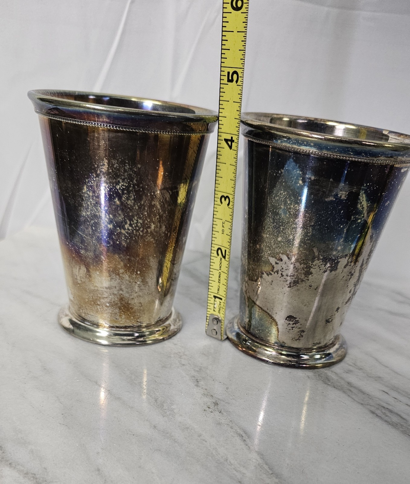 Patrick Henry Silverplate Mint Julep Cup Pair Italy Cocktail