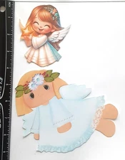 Lot of 2 Angels Girl Flowers Star  SINGLE LAYER Embellishments 890