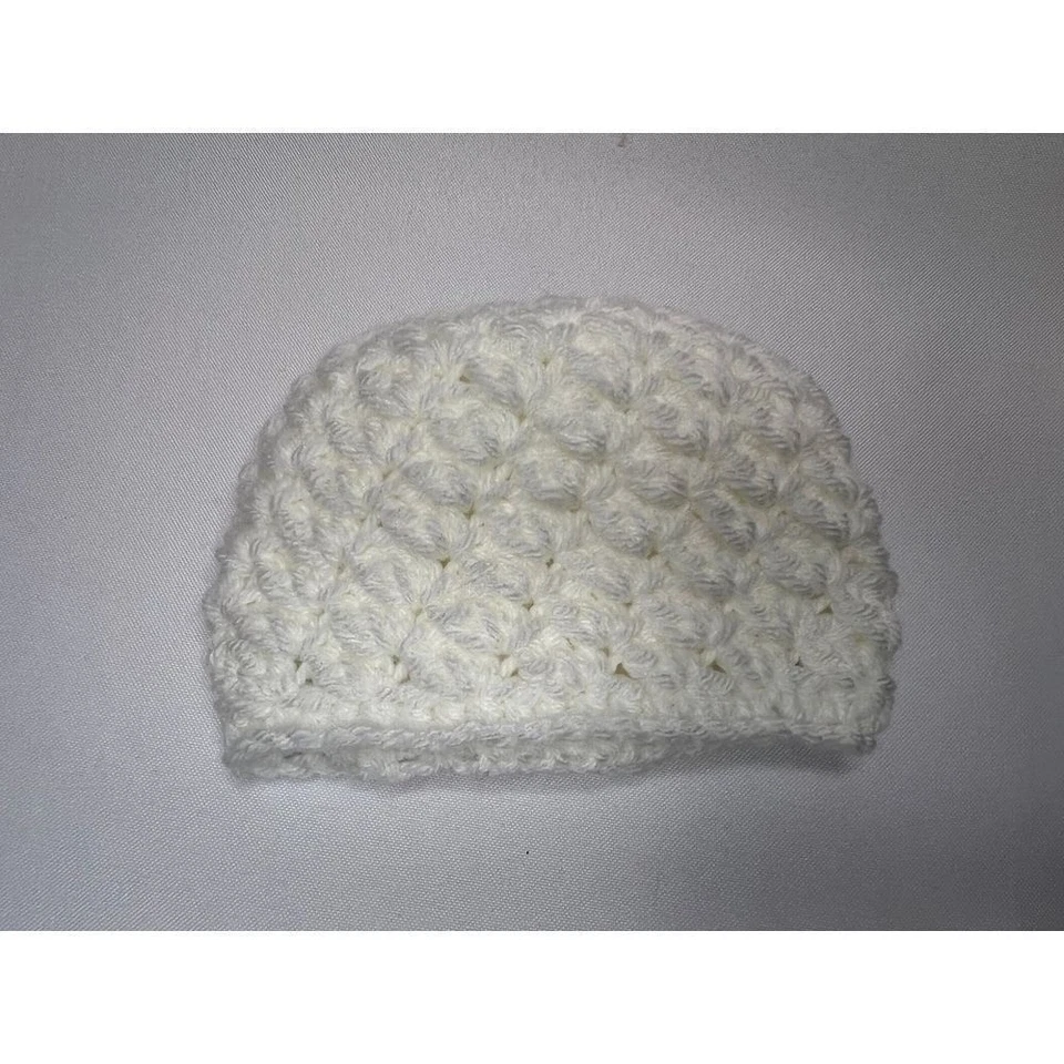 NWOT infant toddler handmade crochet hat with rosette ADORABLE! Beanie warm - Image 4 of 4